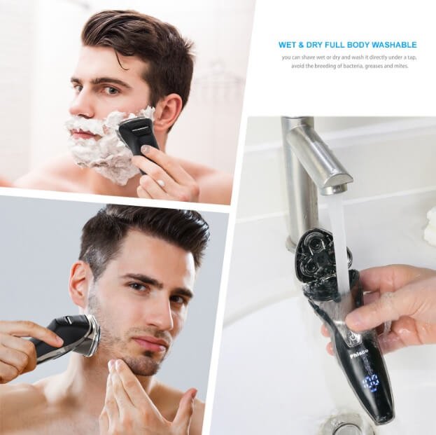 Use shaving cream with electric shaver quick charge